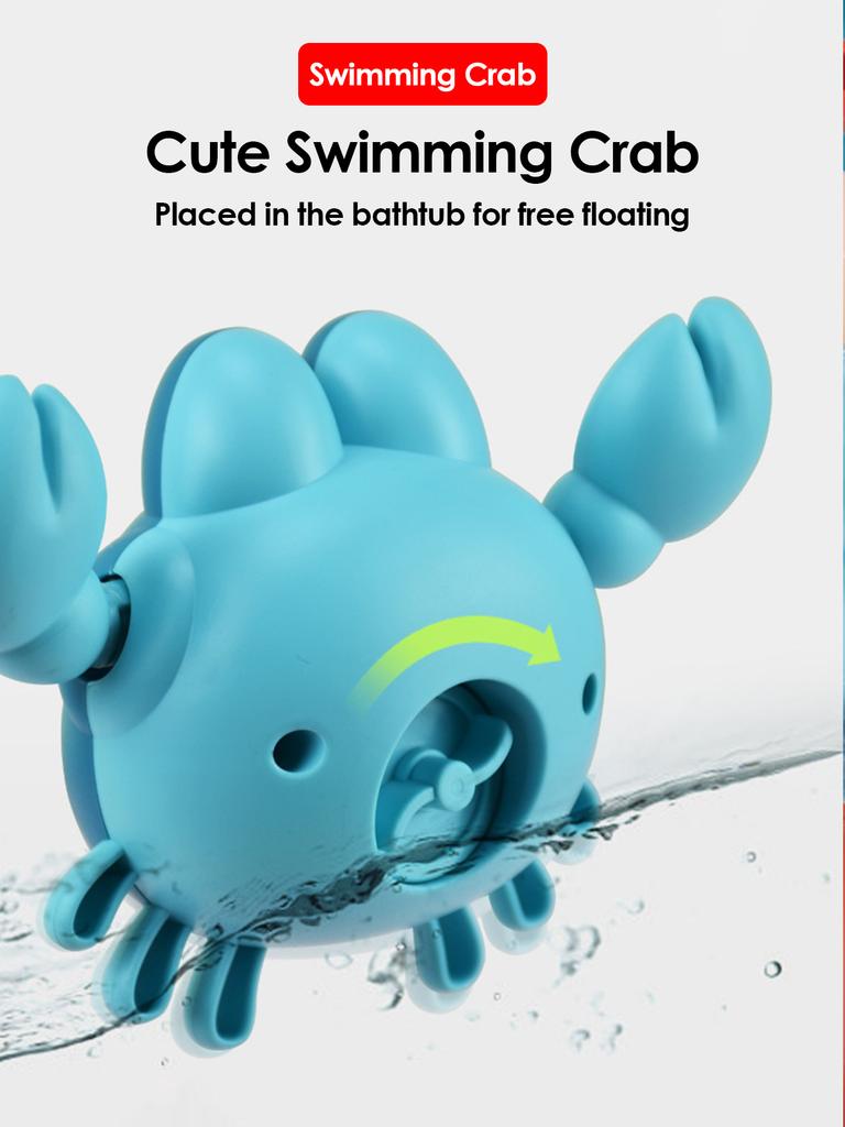 1Pcs Cartoon Crab Bath Toys For Kids Swimming Pool Water Play Game Chain Clockwork Baby Toys