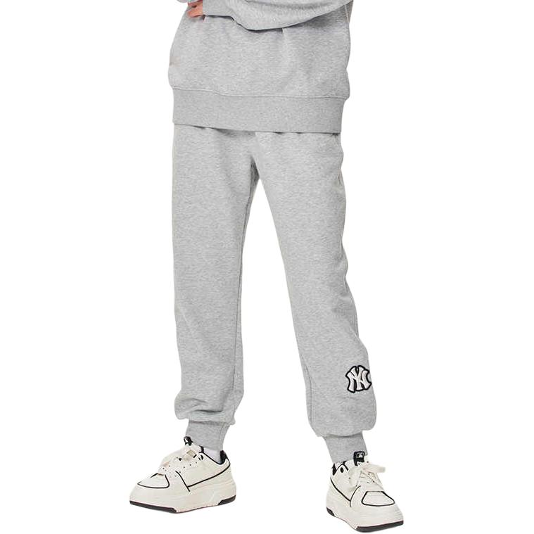 MLB New York Yankees Knitted Sweatpants Unisex Heather Gray Moderate Cuffed Pants 3APTB0231-50MGS