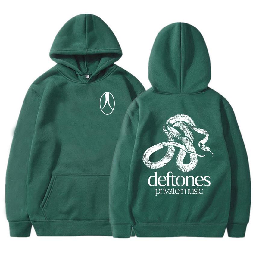 Soukromá hudba Vyšívaná mikina s kapucí Rocková kapela Deftones Mikina Unisex Streetwear Dlouhý rukáv Móda Pánské oblečení