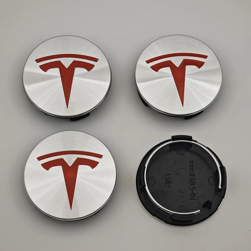 Samolepka na auto 2025 Nové Tesla 4ks ABS 56mm Kryty odznaků Tesla Model 3 Model Y Krytky nábojů Středové krytky kol pro Tesla Model Y X S 202