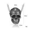 Vintage Hip-Hop Punk Skull Pendant Necklace For Men Alloy Steel Retro Style Skull Pendant Necklace Jewelry Gifts