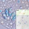 Pearl Shell Starfish Conch Coral Bubble Ocean Blue Polarized Self Adhesive Nail Art Stickers Goldfish Koi Manicure Decals