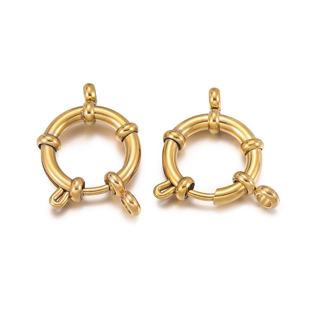 2pcs Stainless Steel Spring Clasps 10-18mm Round Sailor Clasp Bracelet Connector DIY Clavicle Necklace Supplies Jewelry Findings