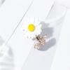 Sunflower Diamond Brooch: Floral Temperament Suit Accessory