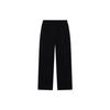 Li Ning Sports Lifestyle Series Solid Color Drawstring Elastic Waist Straight Leg Knit Sports Pants Women Bottoms Black AKLSH08-2