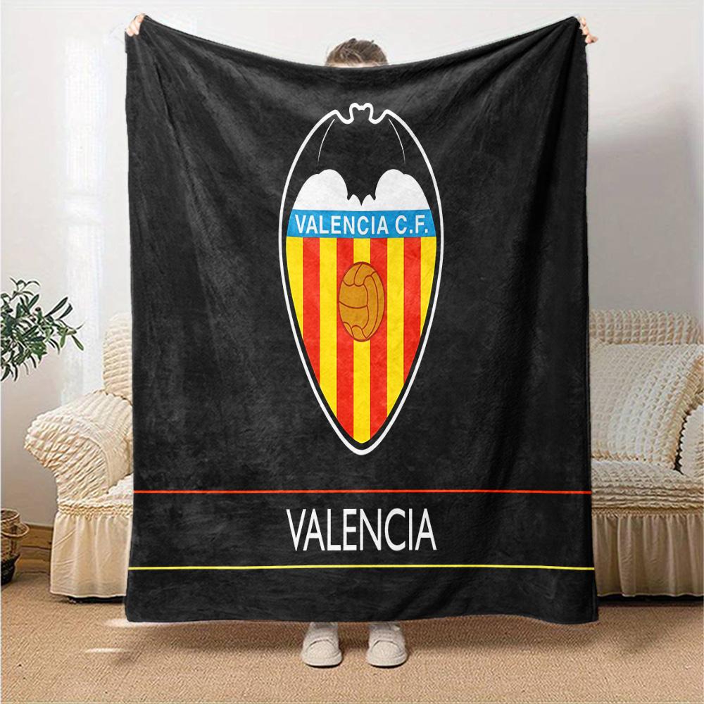 Valencia Crest Design Flannel Blanket, Soft Polyester, Modern Design, All-Season for Camping, Travel, Gifts for holidays or birthdays