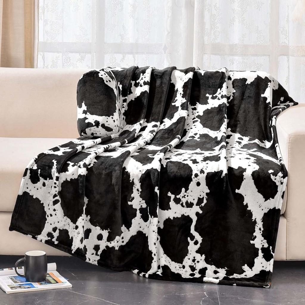 VIKAMA Coperta in Pile di Flanella con Stampa Leopardo, Peluche Monofacciale, Morbidissima, per Letto, Divano, Viaggio