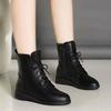 Martin boots women's short boots autumn and winter new soft leather thick heel single boots thick-soled velvet fashion boots