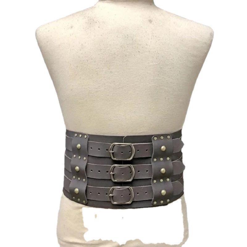 Cross Wish Medieval Knight PU Leather Belt for Renaissance, Celtic, and Viking Battle Attire