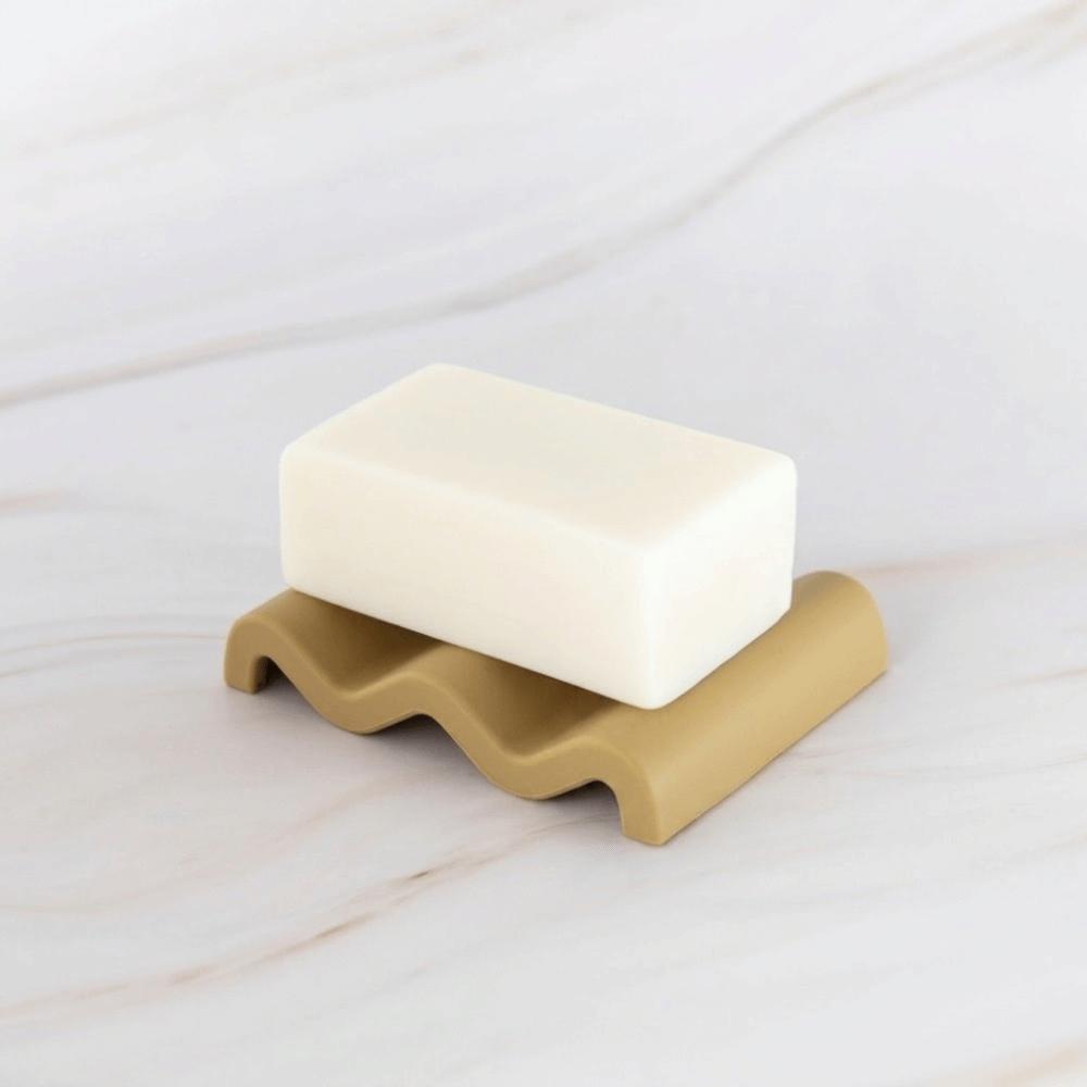 New Marble Pattern Soap Dish Silicone Wave Shaped Soap Holder Anti Slip Quick Drying Soap Tray Kitchen Countertop