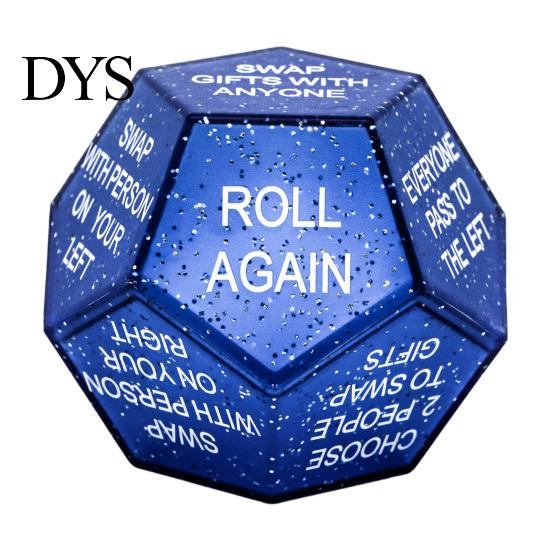 White Elephant Gift Exchange Dice Santa Swap Dice, Christmas Stocking Stuffers Dodecahedral Glitter Multi-sides Game for Present Party Supplies