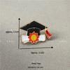 Creative Graduation Brooch: Bachelor Cap & Doctor Hat Metal Badge Souvenir Gift with Flower & Book Design