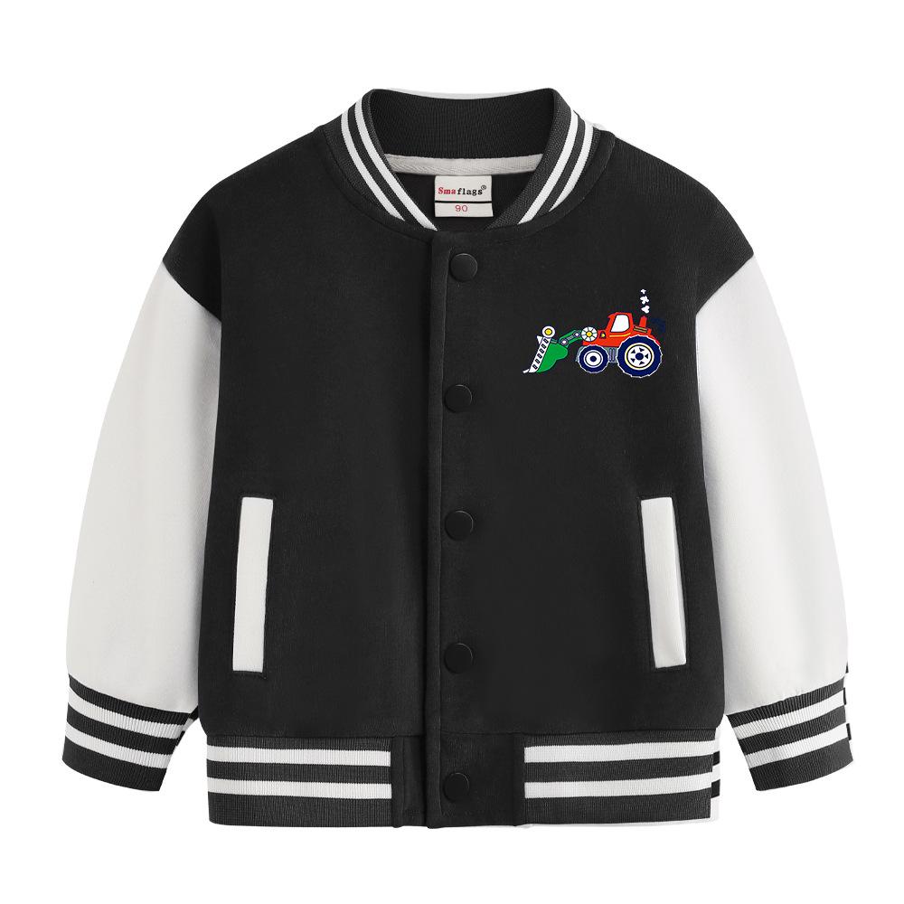 Children's Versatile Baseball Jacket - Spring & Autumn Velvet Cardigan for Boys