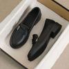 Leather small leather shoes women's new spring flat bottom comfortable black work soft bottom spring and autumn