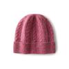 Autumn and winter% pure cashmere hats men's and women's solid color twist twisted knitted hats, thermal ear protectors, and flanged hats.