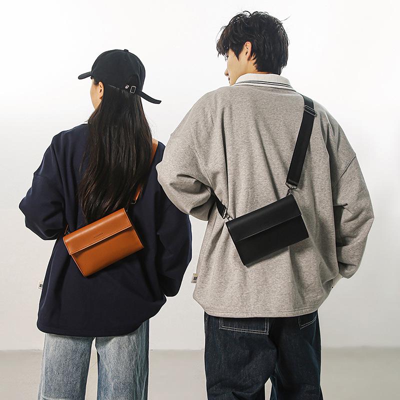 Unisex Korean Style Trendy Square Crossbody Bag Neutral Shoulder & Phone Envelope Bag