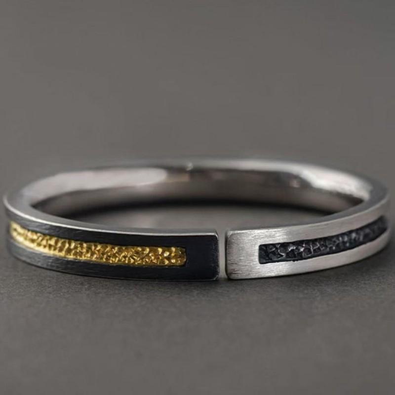 Vintage-Inspired Geometric Cuff Bracelet Men Women Electroplated Oxidized Finish Lightweight Unisex Jewelry Gift