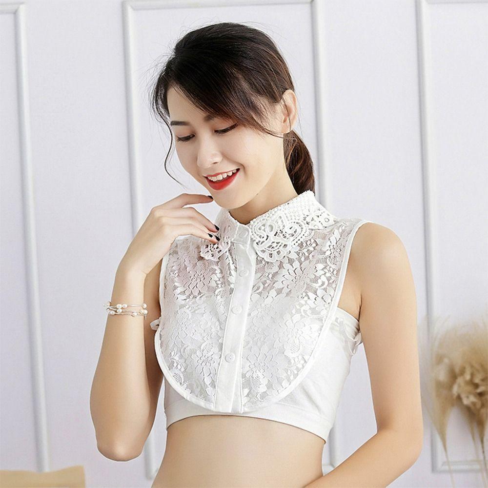 Chiffon Fake Lace Collar Detachable Fake Shirt Collar DIY Clothing Accessories  for Women Girls
