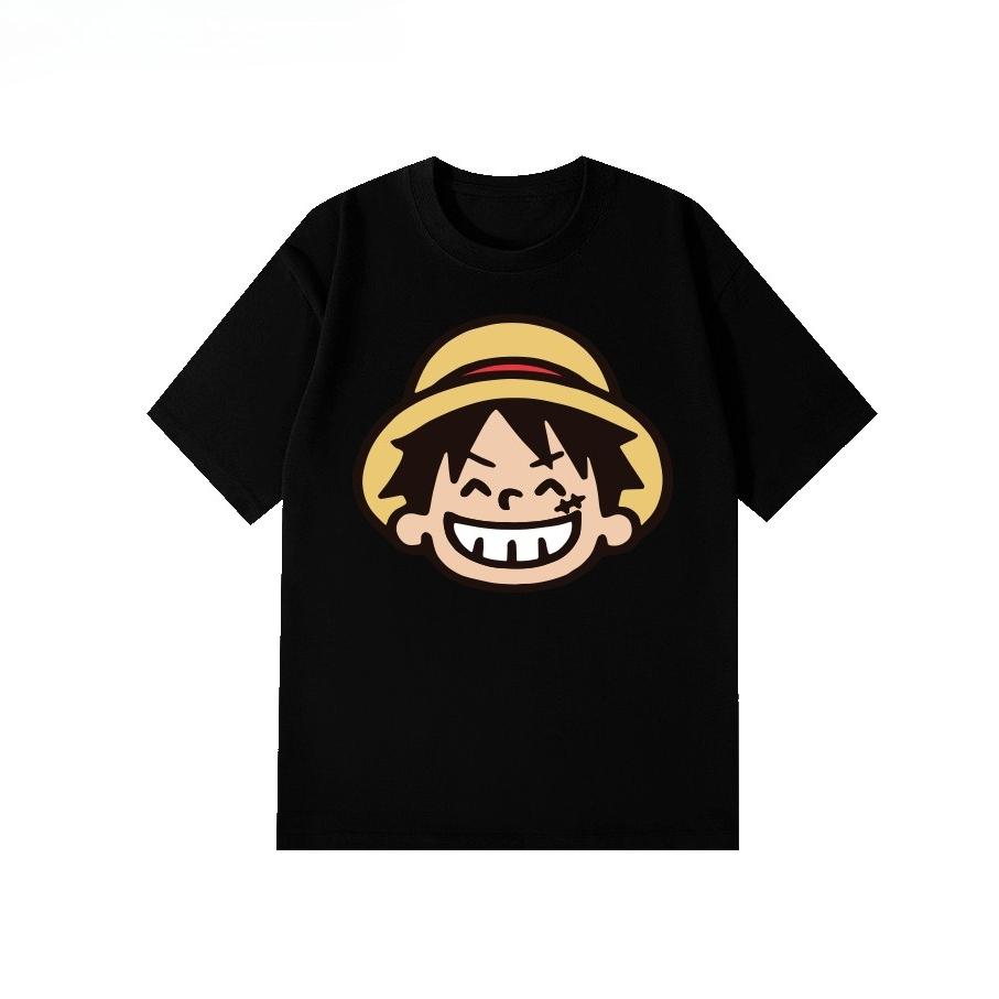 Bandai One Piece Luffy Anime TShirt Spring Summer New Japanese Style Loose Casual Short Sleeve for Unisex Women M