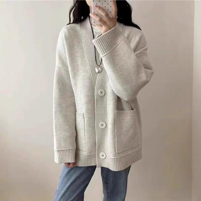 2025 Autumn New Women Sweater Knitting Basic Fashion Tops Tees Cardigan Long Sleeve Korea Shirt Loose Coat
