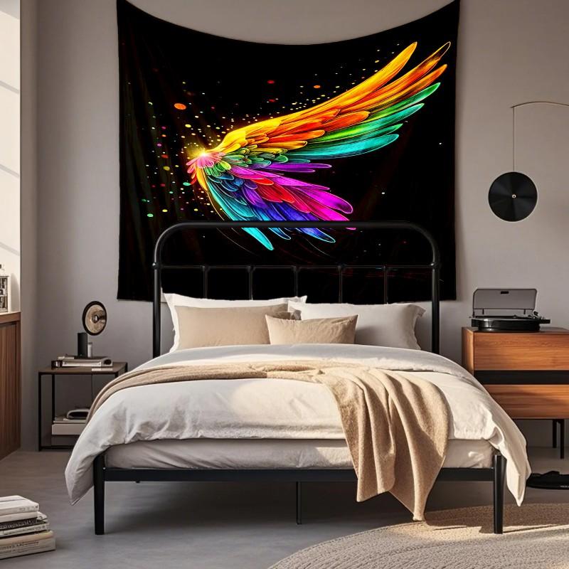 Boho Chic Wall Tapestry With Moon Phase Floral Starry Sky Design Bedroom Yoga Studio Decor