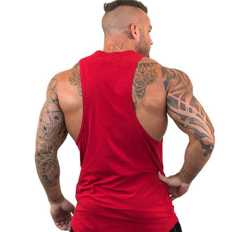 Trendy Men's Streetwear Sleeveless Gym Tank Top - Loose Fit, Muscle Running, Summer Racerback.
