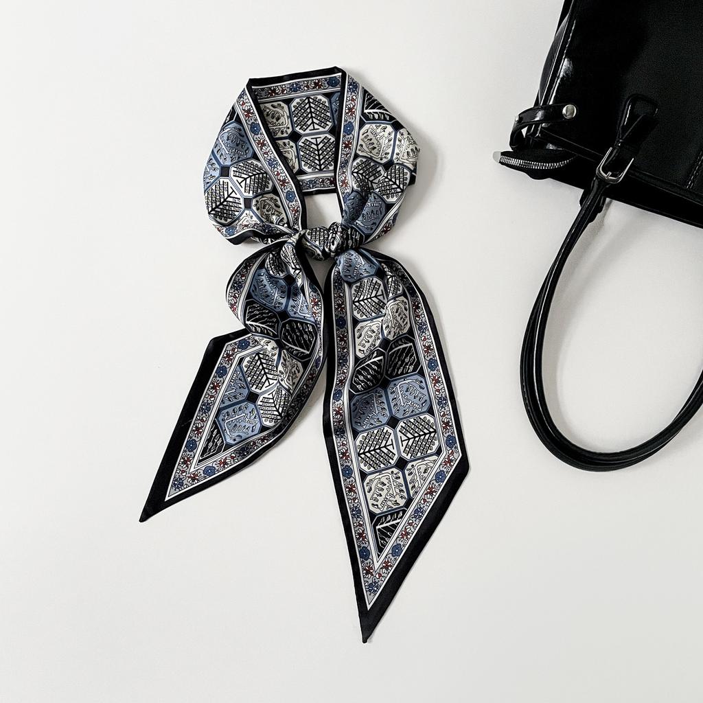 Double-layer scarf, streamer, women's cashew print silk scarf, long strip, high-end sense binding bag decoration, suit scarf, silk scarf wholesale