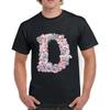 Herren T-Shirt Basic Kurzarm Oberteil Streetwear Rose Blume Buchstaben Name Serie Druck Lässig O-Ausschnitt Jugend Herren Pendlerhemd