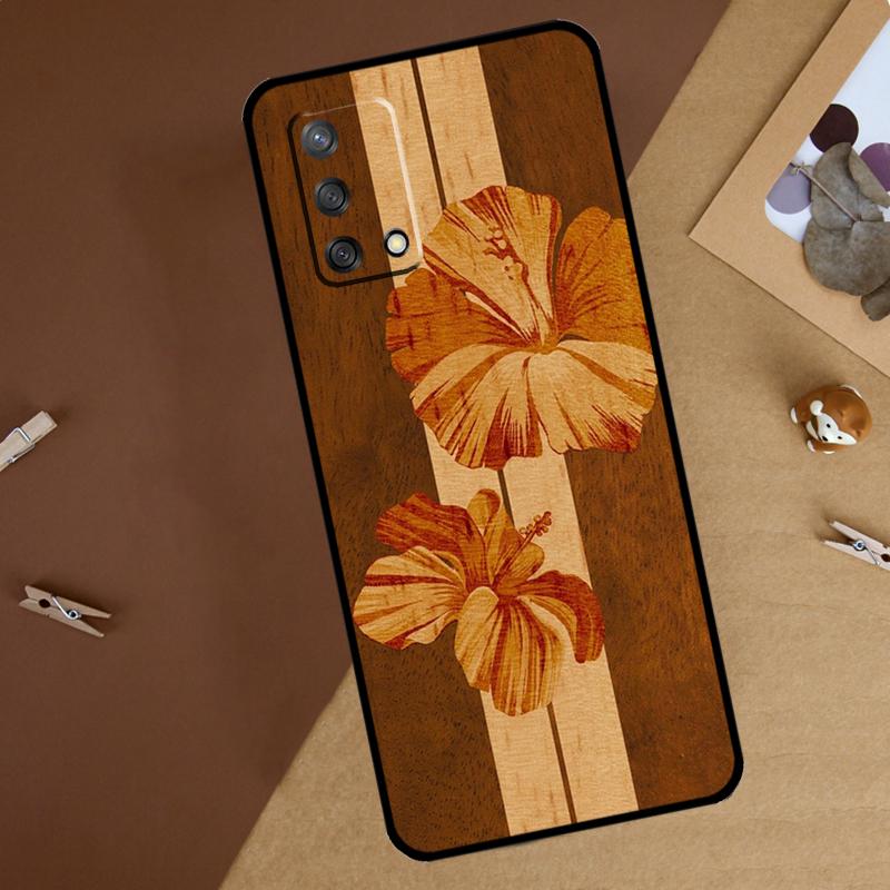 

Beach Hawaiian Faux Koa Wood For Oppo A60 A40 A80 A74 A94 A54 A18 A38 A58 A78 A98 A16 A76 A96 A15 A57S A17 A77 Phone Case OPPO A38 4G