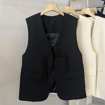 Vintage Tassel Vest with V Neck and Short Length for Women's Autumn and Spring