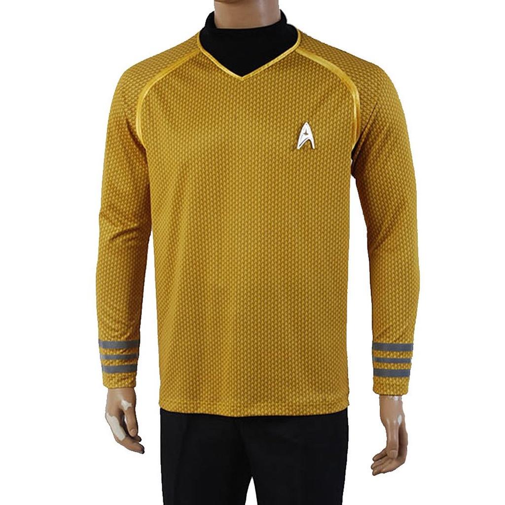 Into Darkness Captain Kirk Cosplay Tshirt Costume Tops With Badge