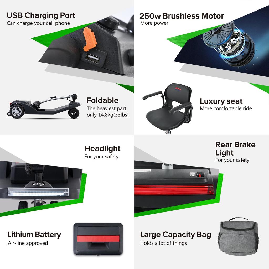 Electric Scooter Sweetrich AIR CLASSIC Solid Tire 250W Motor Front And Rear LED Lights Top Speed 6Km/h Suitable For The Elderly/Disabled