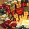 Skin Friendly Velvet Rug Christmas Round Rug, 3D Illusion Mat, Holiday Winter Carpet, Soft Gnome Deer Cozy Indoor Floor Covering Santa House