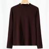 Women's Lyocell Brushed Fleece Slim Fit Long Sleeve Top for Autumn/Winter