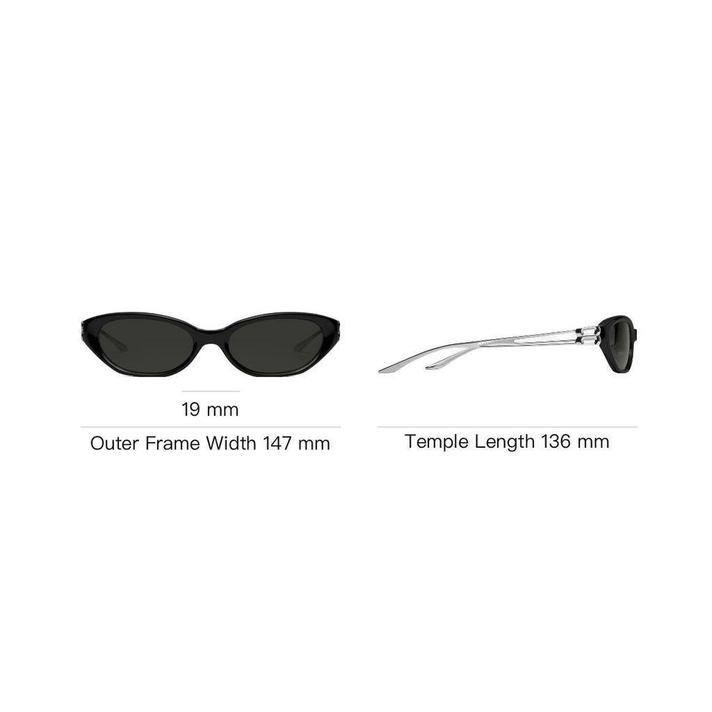 Gentle Monster 2026 Serie Persönlichkeit Katzenaugen-Sonnenbrille Unisex-Sonnenbrille Schwarz MIMOSA-01