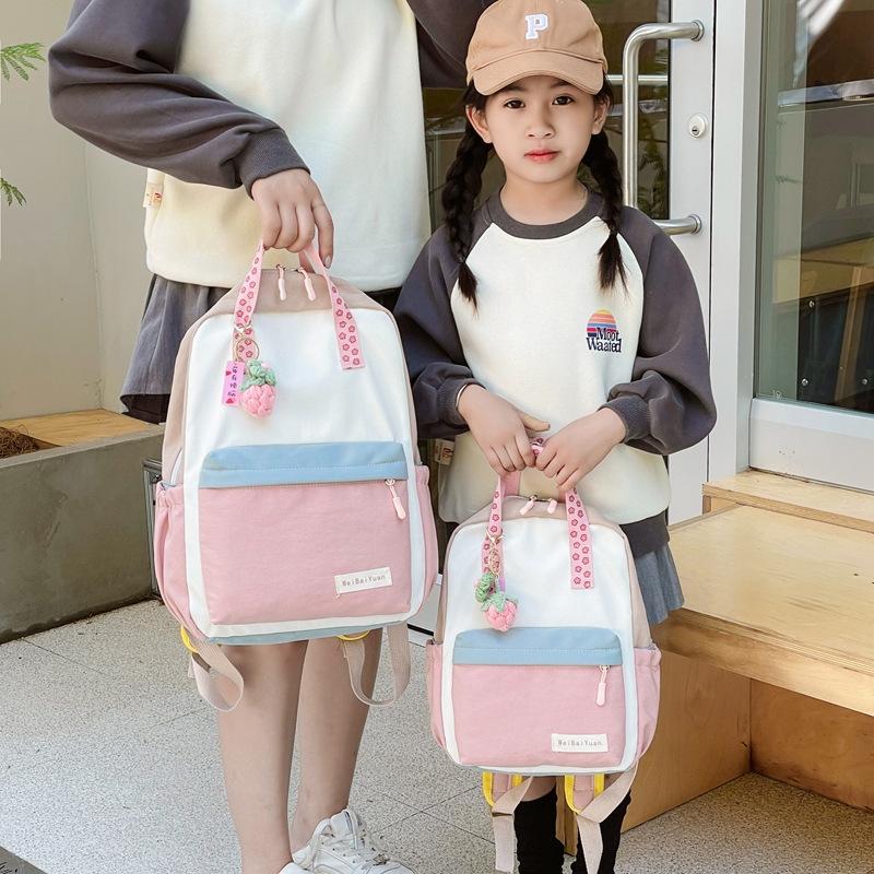 Schoolbag Japanese Ins Wind Soft Girl Cute Girl Backpack College Student Lightweight Mommy Bag Backpack Parent-child Kindergarten Bag