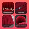 Winter Knitted Hat Scarf Set Beanie Zip Scarf Earflap Fleece Lined Ski  with Pompom Windproof Thermal Hat Neck Warmer