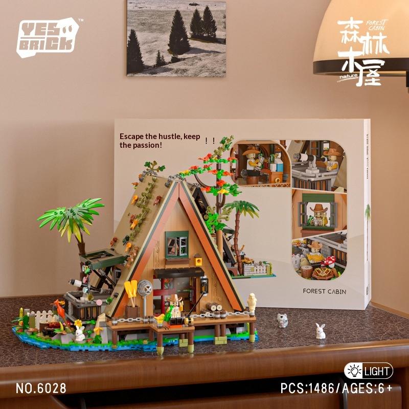 NO.6028 Forest Wooden House Building Puzzle Assembly Building Blocks High Difficulty Toy Model