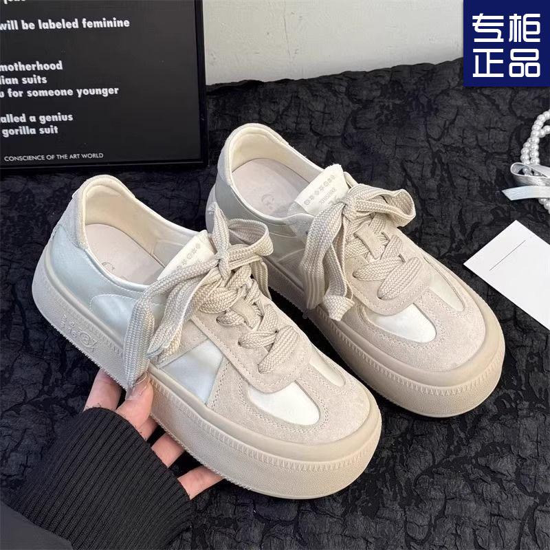 

Women s retro thick-soled round head pink satin surface breathable and versatile summer new casual board shoes women 35 рожевий