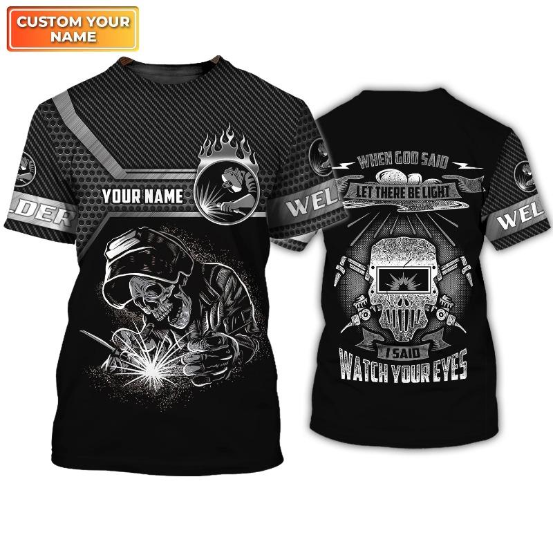 Fashion Personalization Name Men's T-Shirts Funny 3D Print Welder Uniform Casual O-neck Short Sleeve Top Hip Hop Trend Loose Tee
