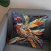 2D Colorful Stained Glass Pheasant Pattern Pillow Cover Pattern Cushion Cover Suitable For Sofa Bedroom Car Pillow Cover