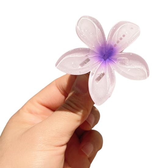 Haarkralle Transparent Farbverlauf Blütenform Haarspange Anti-Rutsch Zähne Hinterkopf Haarkralle Vielseitiges Haaraccessoire