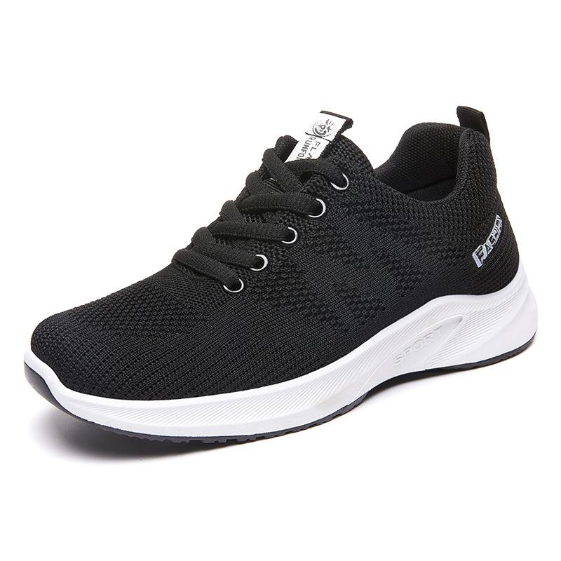 

New Women s Shoes, Breathable Mesh Sports Shoes, Soft-soled Comfortable Running Shoes, Versatile Single Shoes 36 чёрный