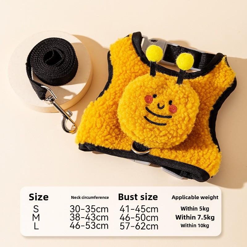 

Осенне-зимний кошачий прогулочный жилет для кошек, собачий мультяшный жилет для животных, шерстяной тяговый канат для домашних животных, веревка для кошек S