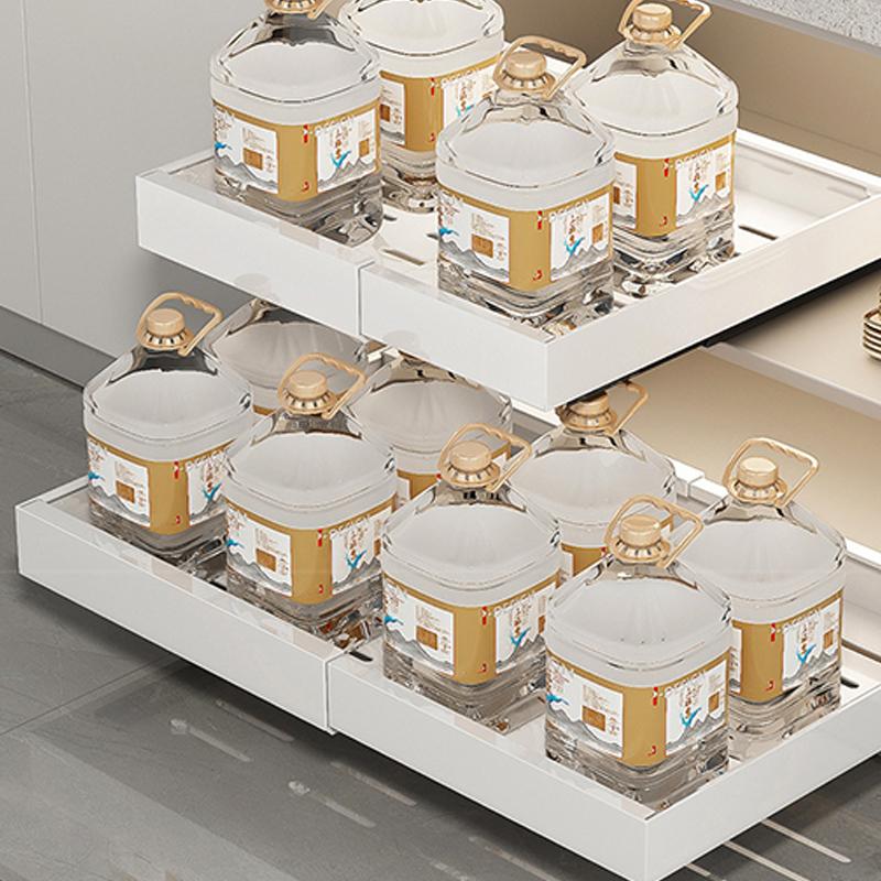 

006-DG-70183-WH 32-48cm Retractable Spice Rack Organizer Punch-free Pull-out Cabinet Organize Type A