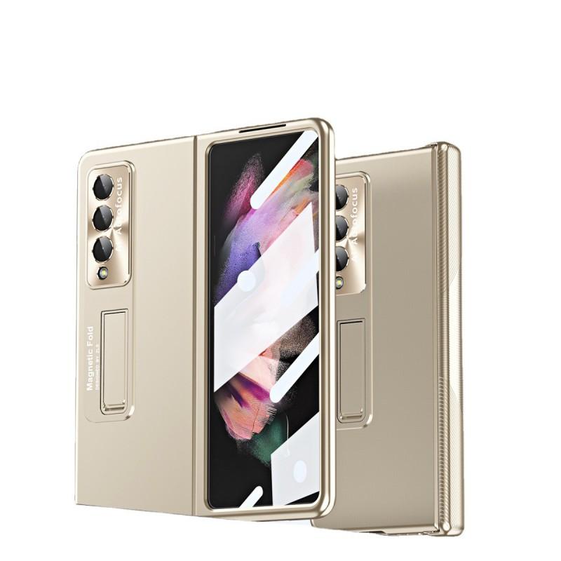 Magnetic Hinge Case Galaxy Z Fold4 Fold3 Shockproof Full Protection With Electroplated Lens Film