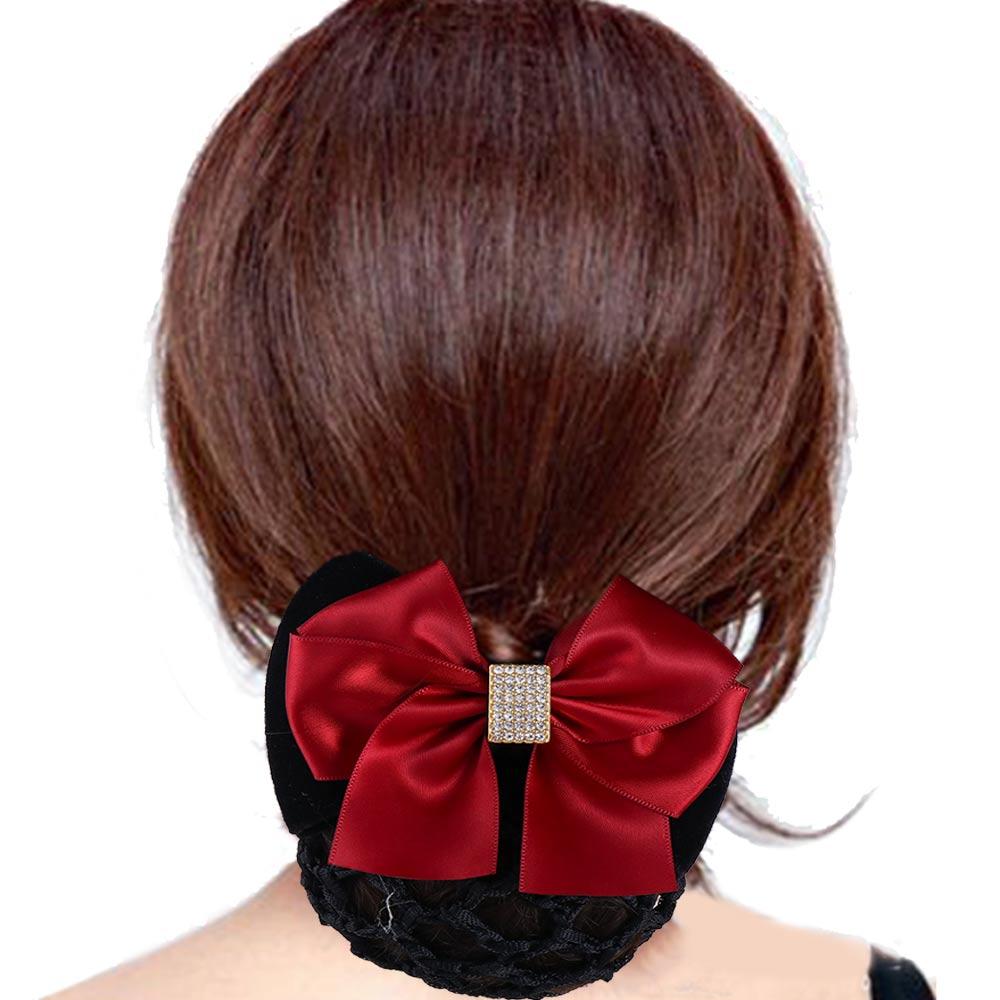 Nurse Hotel For Girls Zircon Ponytail Clip Women Spring Clips Hairgrips Cover Net Korean Bun Snood