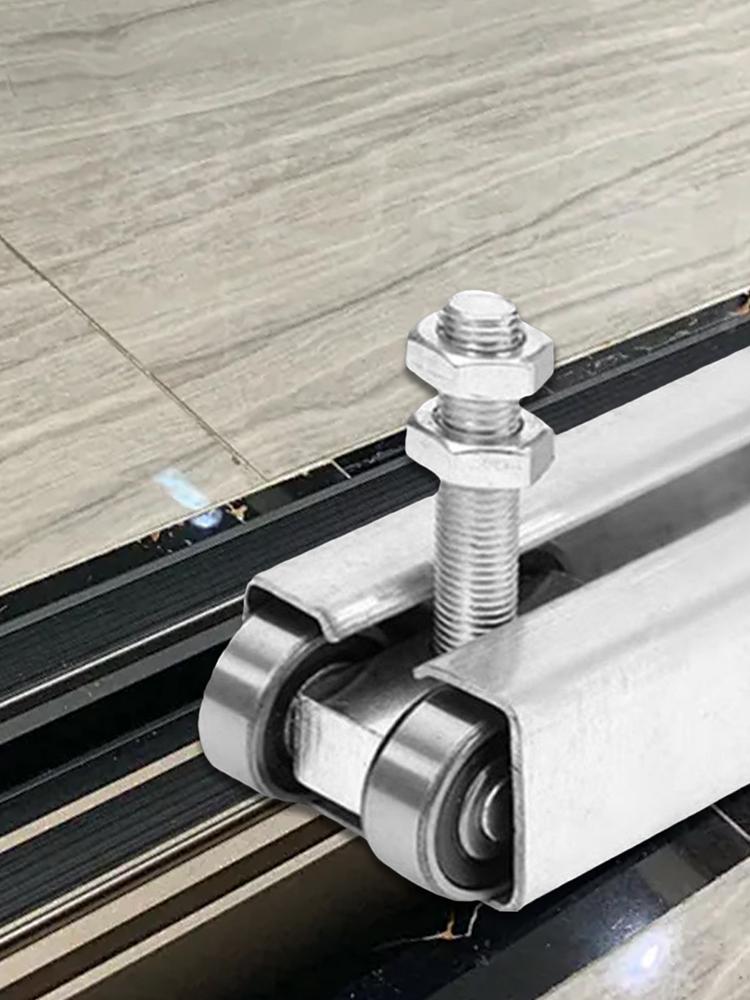 Role Ușă de Grajd Ansamblu Carucior cu 4 Roți Role Rezistente Suport Ușă Glisantă Montare pe Tavan Accesorii Ușă de Grajd pentru Dulap