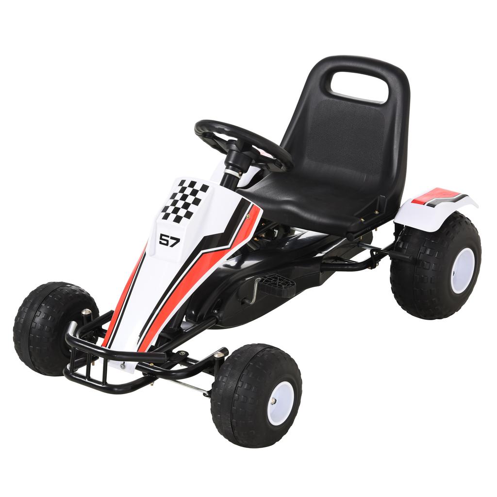 Go-Kart, Pedal Car with Adjustable Seat, Brake, Pedal Drive, Pedal Vehicle with Forward and Reverse Gear