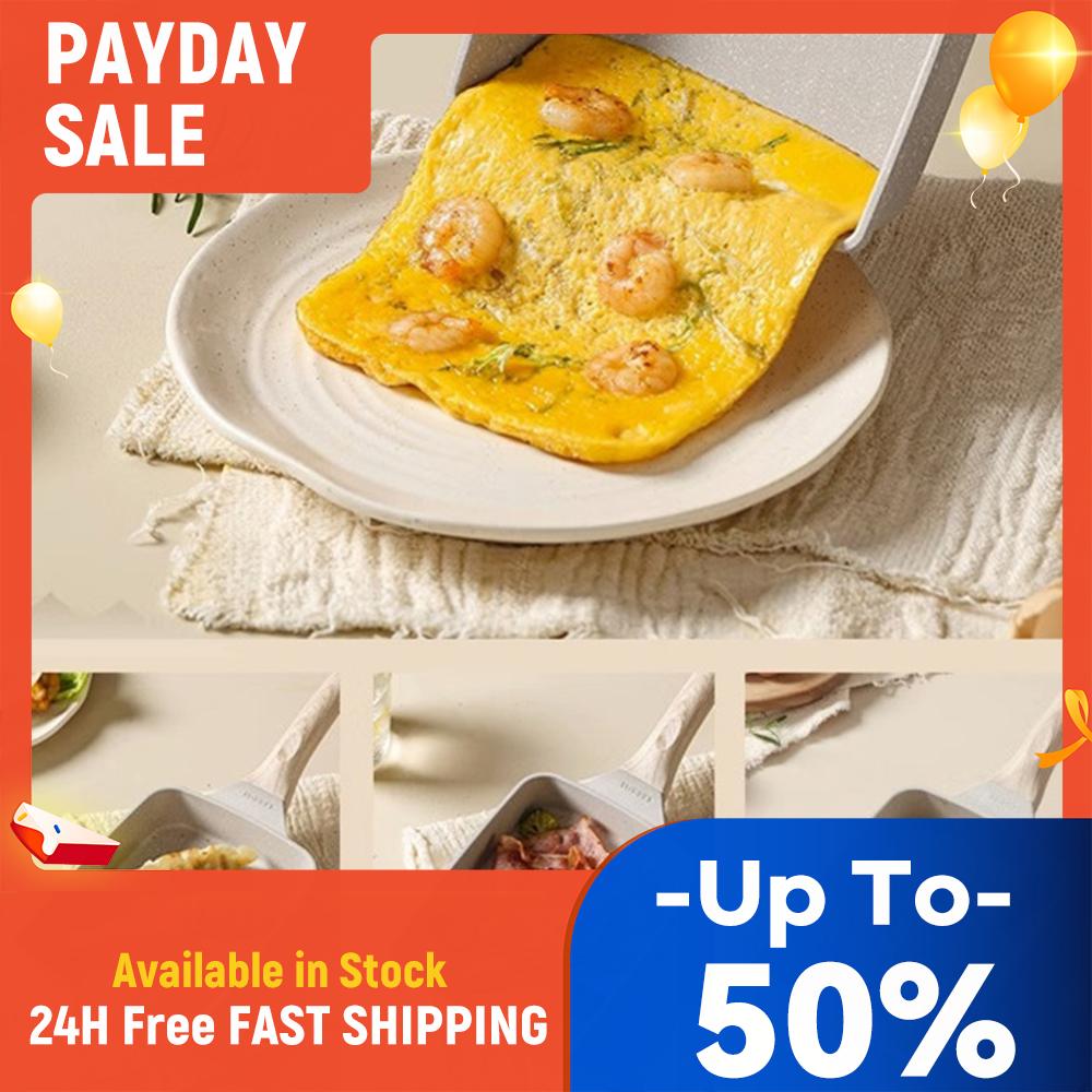

Nonstick Breakfast Frying Pan for Home Kitchen with Handle Tamagoyaki Cooker for Gas Stove Induction Cookware China Mainland